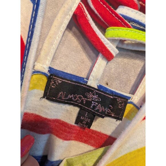 Almost Famous colorful braided back tank top large - Picture 4 of 5